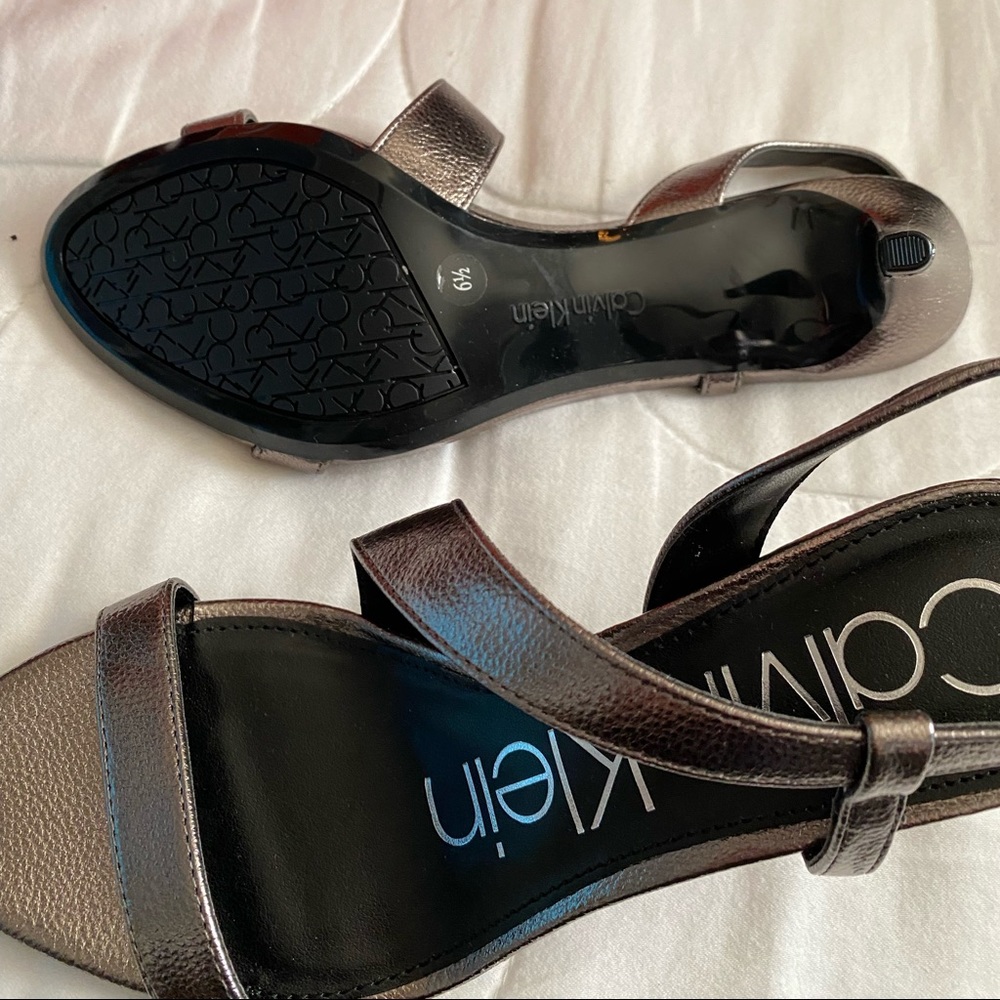 Calvin Klein Bronze Strapped Heels